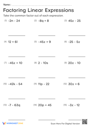 Factoring Linear Expressions
