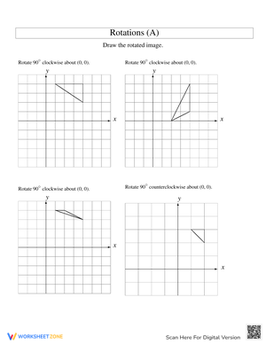 Rotation Practice Geometry Worksheet