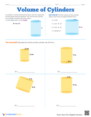 Calculate Volume of Cylinders