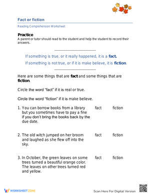 Fact or Fiction Worksheet: Critical Thinking