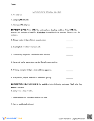 Study Guide on Modifiers