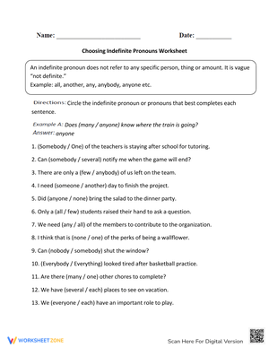 Choosing the Right Indefinite Pronouns