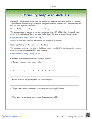 Correcting Misplaced Modifiers in Sentences