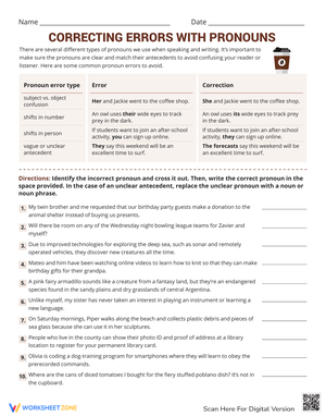 Correcting Errors with Pronouns
