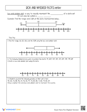 Box and Whisker Plots Notes for Data Analysis