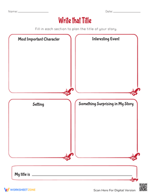 Write That Title Worksheet