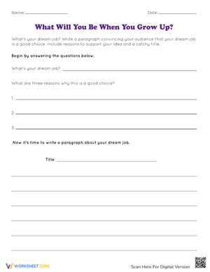 Exploring Career Aspirations Worksheet