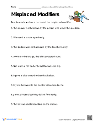 Practice Correcting Dangling Modifiers