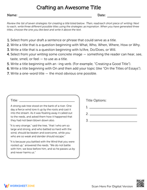 Crafting an Awesome Title