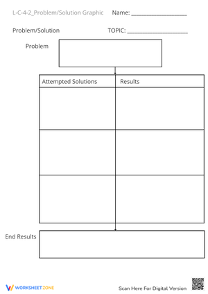 Problem & Solution Graphic Organizer - Critical Thinking Worksheet
