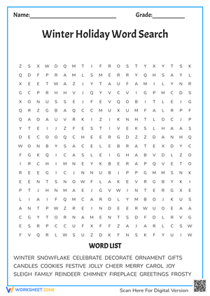 Holiday Word search