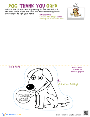 Dog-Themed Thank You Card Creation Activity