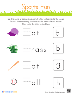 Sports Fun: Write the Missing Letter
