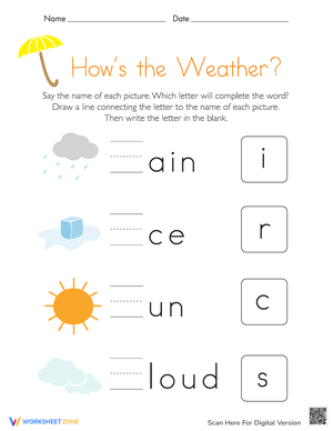 Weather Fun: Write the Missing Letter
