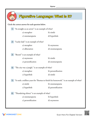 What is Figurative Language? Worksheet
