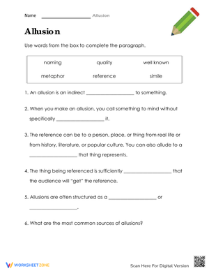 Allusion Fill-in-the-Blanks