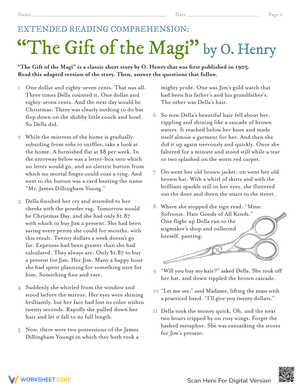 The Gift of the Magi: Irony Worksheet