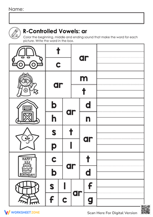 Explore R-Controlled Vowels: Focus on 'AR'