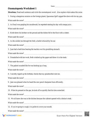 Discover Onomatopoeia: Sound Words Worksheet