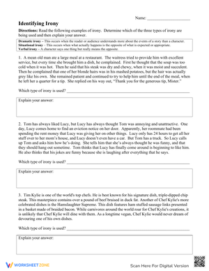 Identifying Irony: Practice and Examples