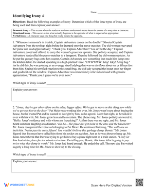 Recognizing Irony in Context: Practice Sheet