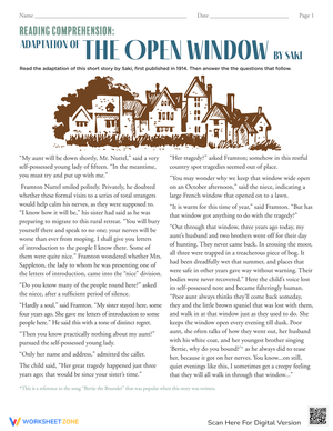Reading Comprehension: 'The Open Window' Story