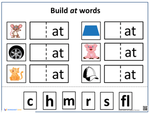 Build '-AT' Words: Phonics Worksheet