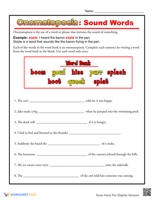 Explore Onomatopoeia: Sound Words Activity