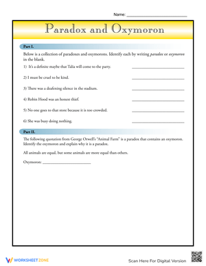 Exploring Paradox and Oxymoron in Writing