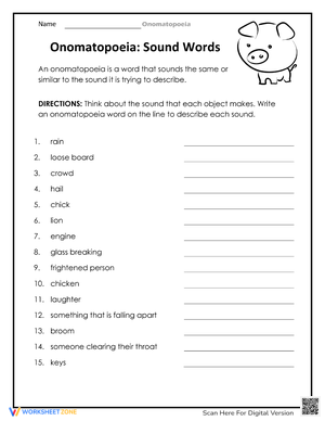 Expand Vocabulary: Think of Words Worksheet