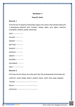 Selecting Powerful Verbs: Writing Enhancement