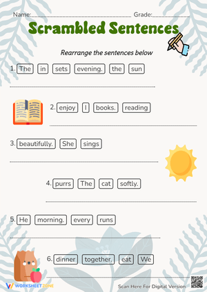 Unscramble The Sentences Grammar Practice Worksheet