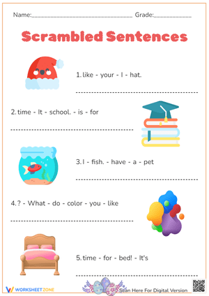 Interactive Scrambled Sentences For Writing Practice