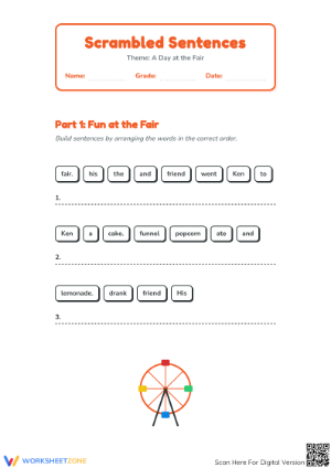 Fair Fun: Scrambled Sentences - Grade 1-3 Language Skills Practice