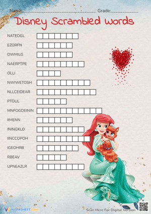 Disney Scrambled words