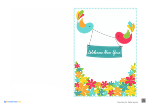 Welcome New Year Printable Card Design