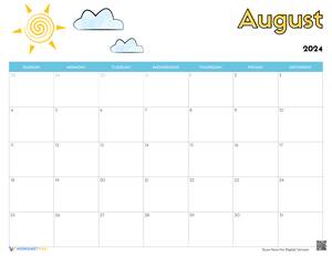 Printable Calendar for Kids - Organize Time