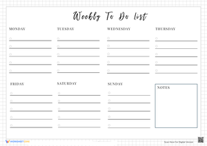 Printable Weekly To-Do List for Kids