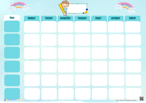 Printable Timetable for Kids' Daily Activities