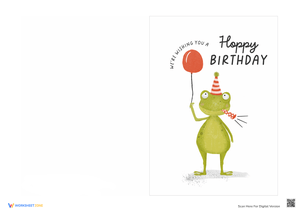 Hoppy Frog Happy Birthday Card Printable