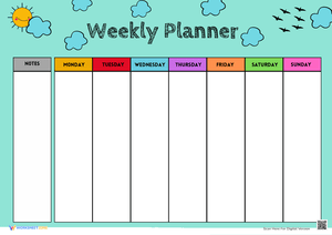 Printable Weekly Planner for Kids' Activities