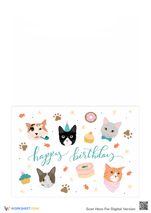 Happy Cats Birthday Card for Kids