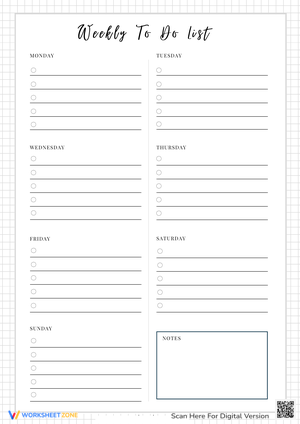 Printable Weekly To-Do List for Planning