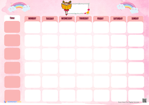 Kids' Printable Timetable for Learning
