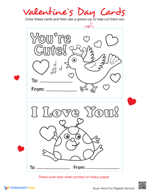 Printable Valentine Cards for Kids
