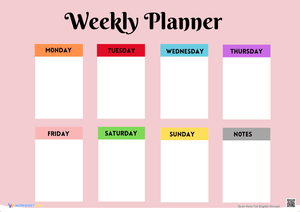 Weekly Planner 1 for Kids' Time Management