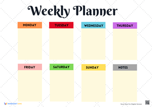 Kids' Weekly Planner 2 for Schedule