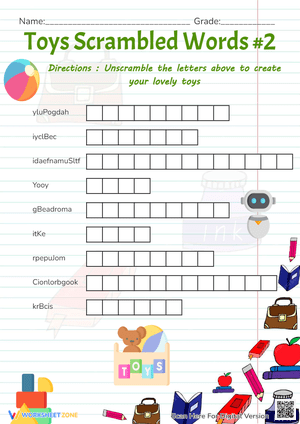 Unscramble Toy Words in This Fun Puzzle
