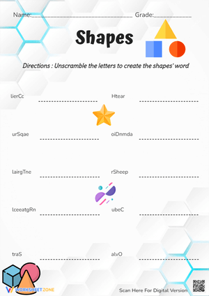 Shape Scramble Worksheet - Unscramble the Shapes! Fun Learning