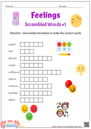 Feelings Scrambled Words #1